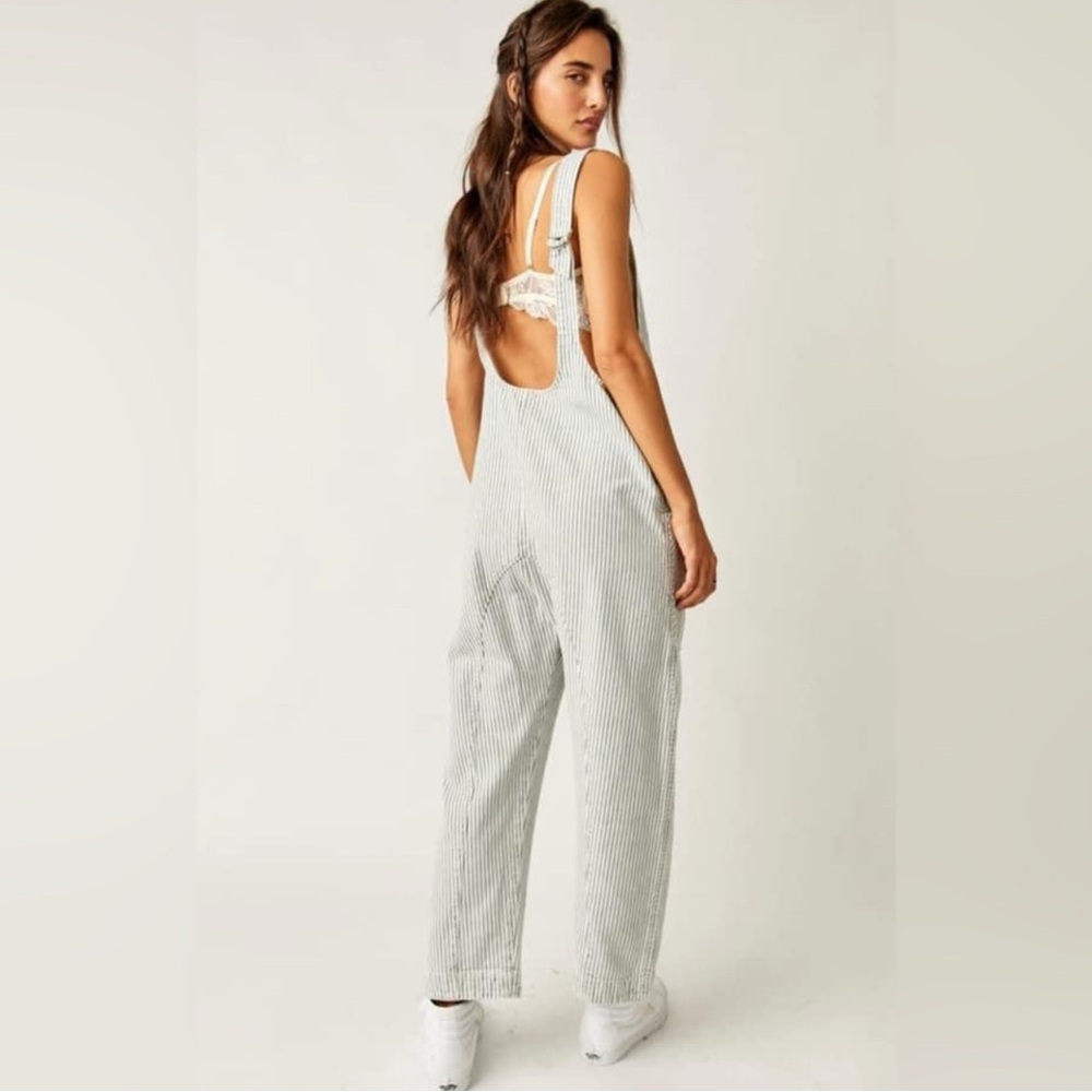 We The Free Striped Jumpsuit in White and Black